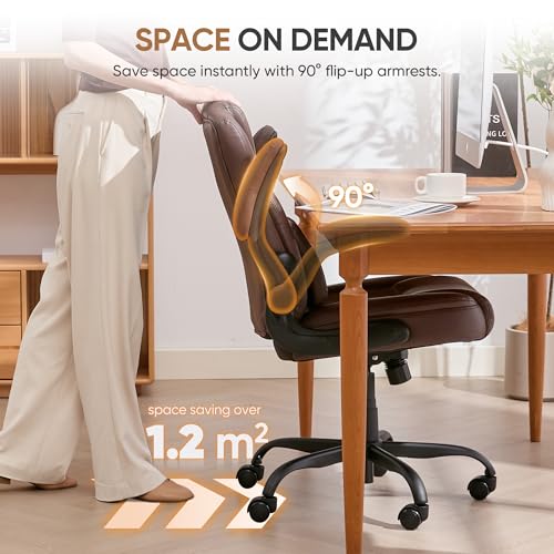 Home Office Chair with Lumbar Support, 5" Thickened Seat, view 6