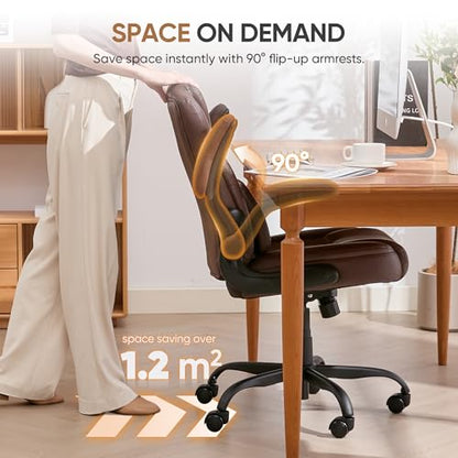 Home Office Chair with Lumbar Support, 5" Thickened Seat, view 6