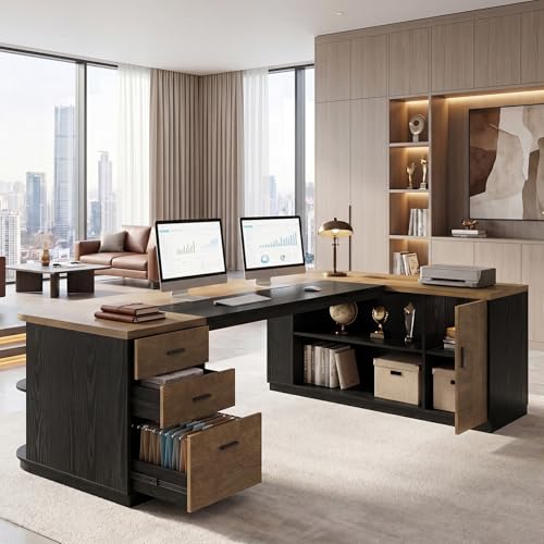 86.6-Inch L-Shaped Executive Desk, view 5
