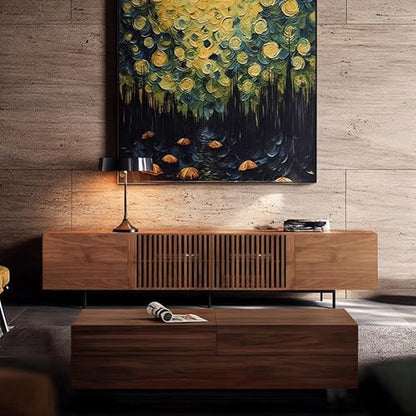 94.48 Inch Mid Century Modern TV Stand for Living Room, Walnut, view 4