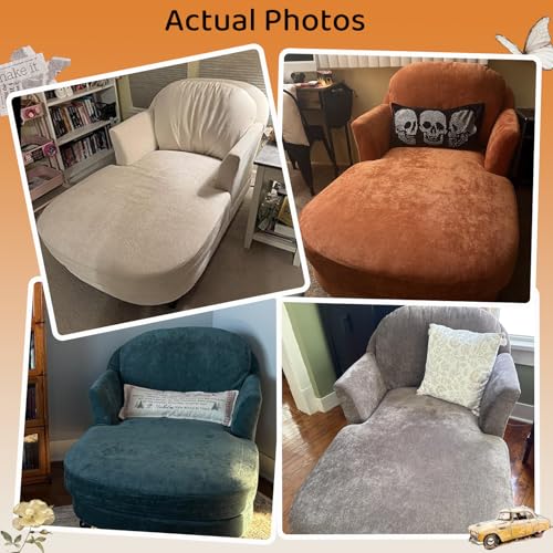Chaise Lounge Chair Indoor, 59.8" Oversized Reading Chair, Orange, view 4