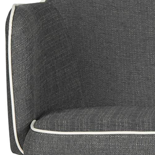 Safavieh Home Collection Summerset Mid-Century Modern Dark Grey and White Arm Chair
