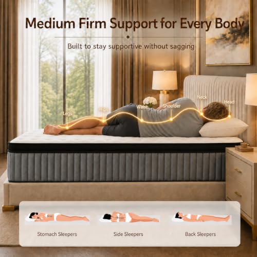 Queen Mattress 14 Inch Hybrid Mattress in a Box, view 6