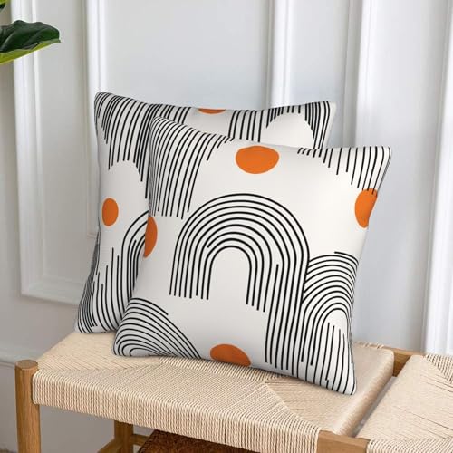 Mid Century Modern Throw Pillow Covers 18x18 inch Set of 2 Pillow Case Cushion Cover for Home Sofa Couch Living Room Car Decor