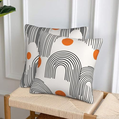 Mid Century Modern Throw Pillow Covers 18x18 inch Set of 2 Pillow Case Cushion Cover for Home Sofa Couch Living Room Car Decor