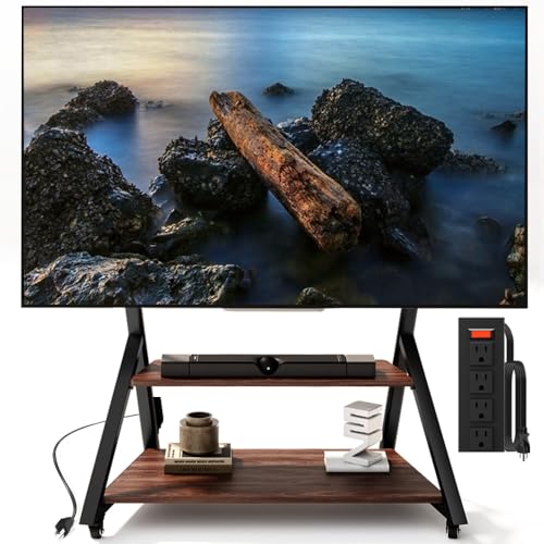 Heavy Duty Rolling TV Stand with Power Outlet for 55 to 100 inch TV, view 2