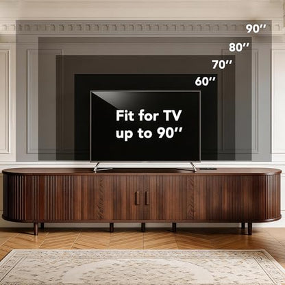 80" TV Stand with Sliding Doors for Living Room, view 7