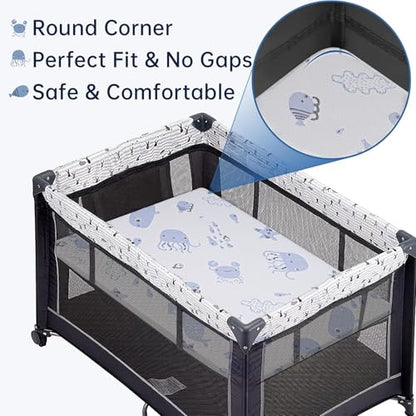 Pack and Play Mattress,38"x26" Dual Sided Premium Memory Foam Pack N Play Mattress with Breathable Removable Washable Cover