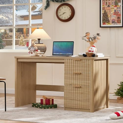 Office Desk 48" with 3 Drawers Storage File Cabinet, view 4