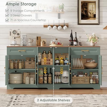 71” Large Sideboard Buffet Cabinet with Storage, view 5