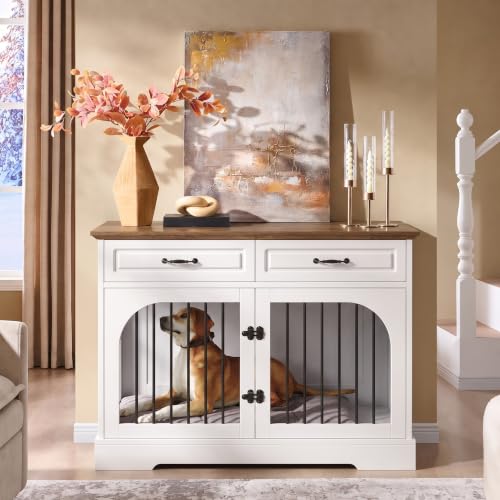 43.3" Farmhouse Dog Crate Furniture, view 3
