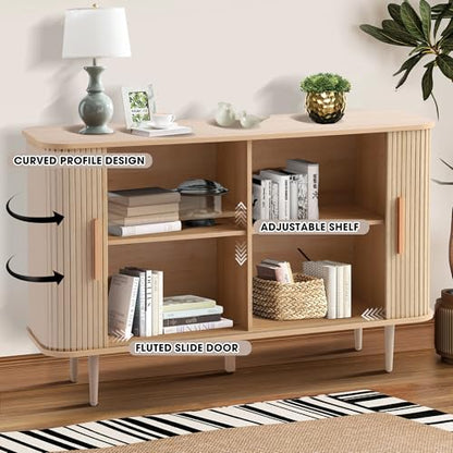 47" Sideboard Buffer Cabinet with Fluted Slide Doors, view 4