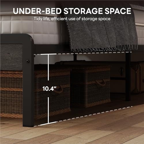 King bed frame with storage shelf, view 5