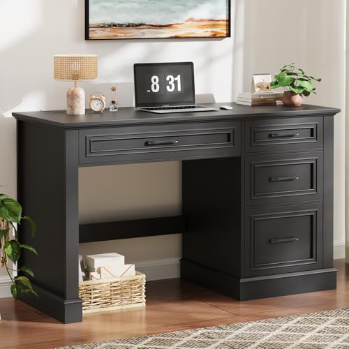 Farmhouse 47" Executive Desk with File Drawer, Computer Desk with 4 Drawers, view 7
