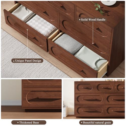 47" 7 Drawer Dresser for Bedroom, Walnut, view 6