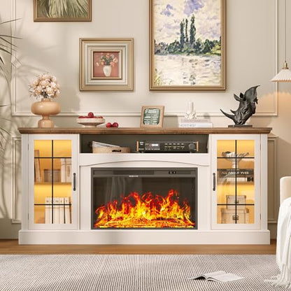 2-in-1 Multifunctional Fireplace TV Stand with 30" Removable Electric Fireplace, view 4