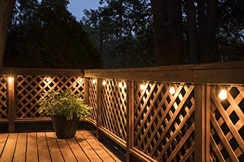LED Bistro Outdoor String Lights, 48ft, 24 Shatter Resistant Lifetime Bulbs, 2200K Warm White, Weather Resistant, Indoor/Outdoor, Commercial Grade, Perfect for Backyard, Porch, Patio, 38357