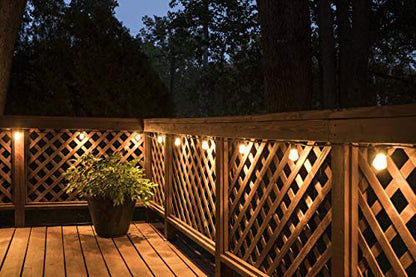 LED Bistro Outdoor String Lights, 48ft, 24 Shatter Resistant Lifetime Bulbs, 2200K Warm White, Weather Resistant, Indoor/Outdoor, Commercial Grade, Perfect for Backyard, Porch, Patio, 38357