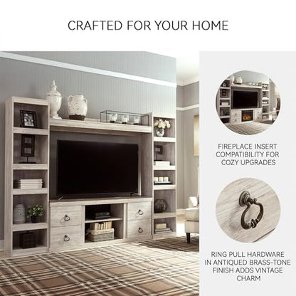 Signature Design by Ashley Willowton 4-Piece TV Entertainment Center, White, view 6