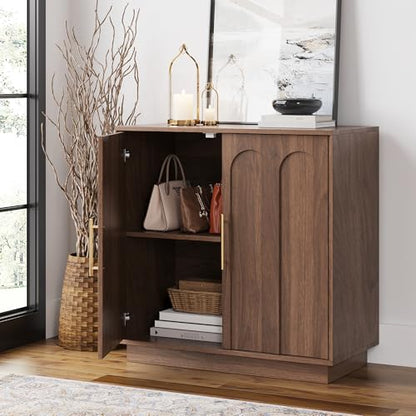 31.5" Sideboard Buffet Cabinet with Storage, Walnut, view 7