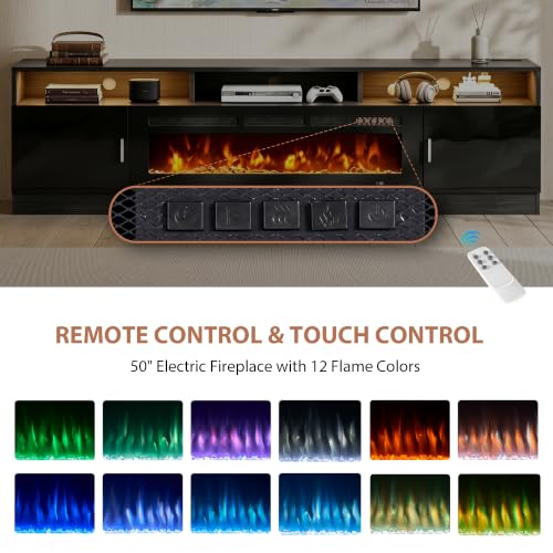 70" Fireplace TV Stand with Power Outlet for TVs UP to 80", view 8