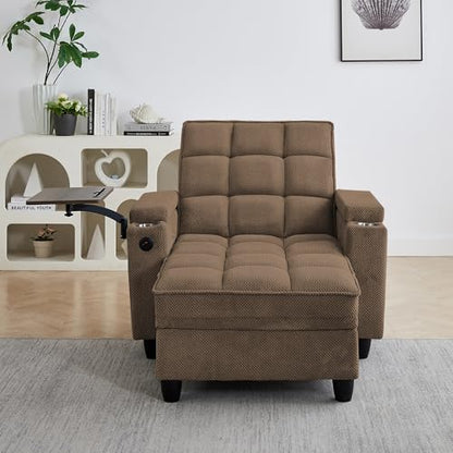 6-Position Adjustable Convertible Chaise Lounge Sleeper Chair with Storage, view 5