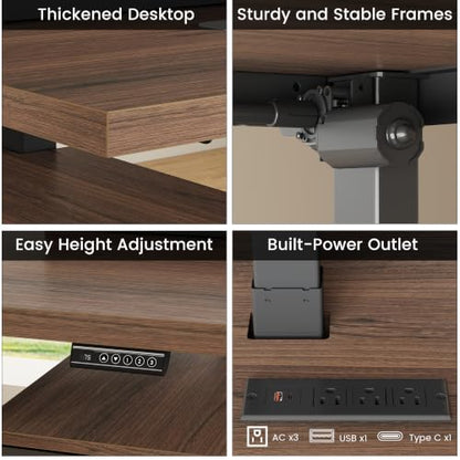 63" Executive Standing Desk with 4 Drawers & File Cabinet, view 6