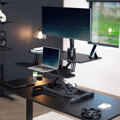 VIVO Black 36 inch Electric Desk Converter, DESK-VE36B, view 3