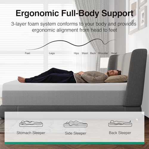 Bliss Cooling King Size Mattress, 14 Inch Gel King Memory Foam, view 5