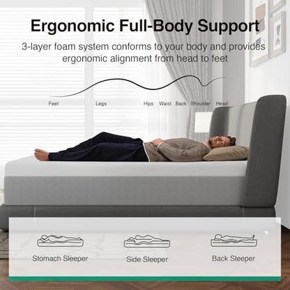 Bliss Cooling King Size Mattress, 14 Inch Gel King Memory Foam, view 5