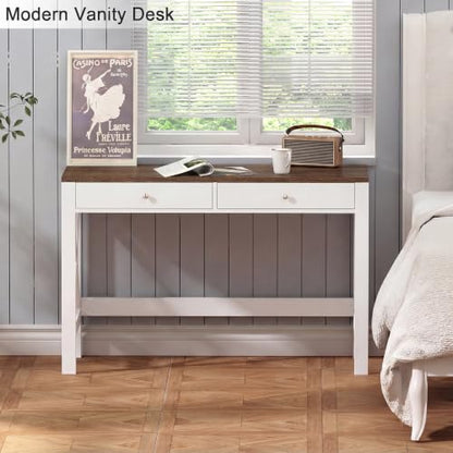 40 Inches Farmhouse Computer Desk with 2 Drawers, view 4
