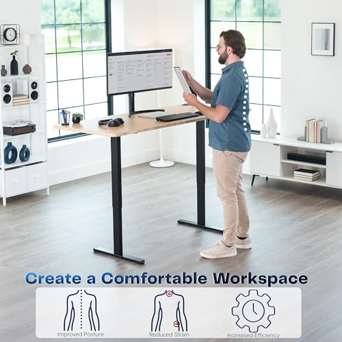 Black Dual Motor Electric Standing Desk Frame, DESK-E-200B, view 7