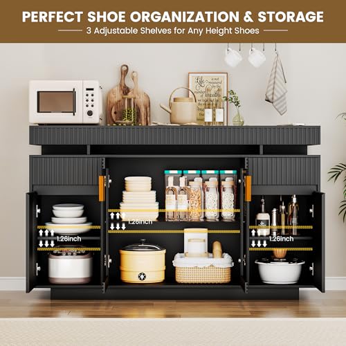 47.2" Sideboard Buffet Cabinet with Storage, Adjustable Shelf, view 7