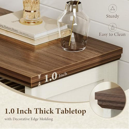 8 Cube Organizer Bookcase, Cube Shelf with Storage, Walnut + White, view 7