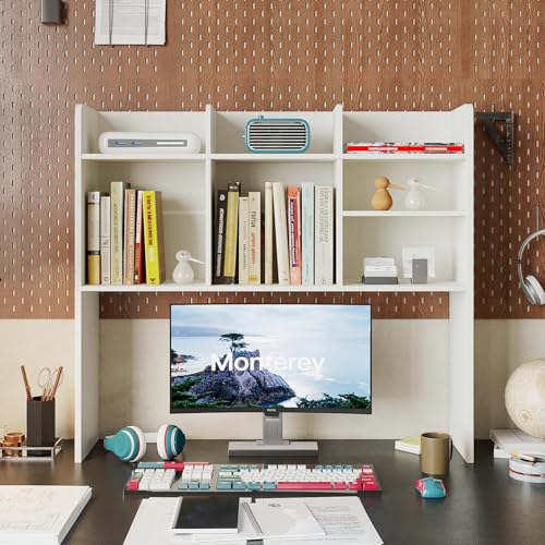 Desk Hutch Dorm, Desktop Bookshelf with 7 Shelves, view 4
