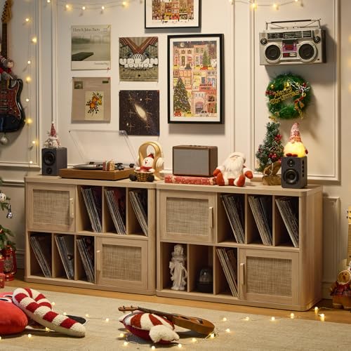 Large Record Player Stand with Vinyl Storage Up to 450 Albums, view 6