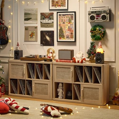 Large Record Player Stand with Vinyl Storage Up to 450 Albums, view 6