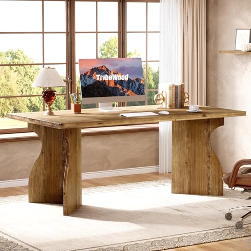 63-Inch Solid Wood Office Desk, view 4