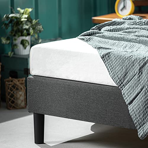 Curtis Upholstered Platform Bed Frame, Mattress Foundation, Wood Slat Support, view 5