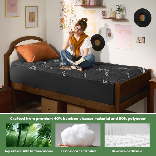 Twin XL Mattress Topper, Pillow Top Mattress Pad, view 4