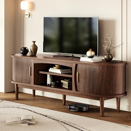 Mid Century TV Stand for TVs up to 70 Inches Entertainment Center with Storage, view 8