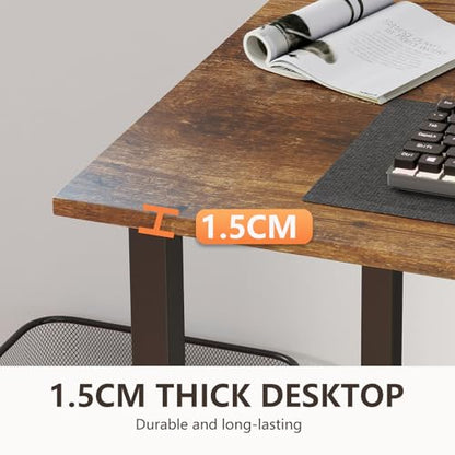 Computer Desk,Home Office Desk, Modern Simple Style for Home Office Study Writing (Brown, 55 Inch)