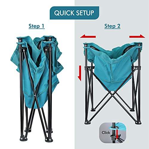 Portable Camping Picnic Table, Lightweight Folding Beach Table with 4 Cup Holders and Carry Bag for Camp, Travel, Fishing, and Outdoor Activities