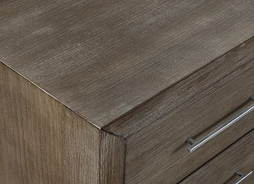 Solid Wood Nightstand, 2-Drawer with USB, Melbourne - Dark Pine