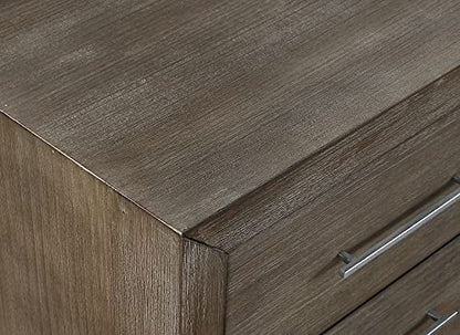 Solid Wood Nightstand, 2-Drawer with USB, Melbourne - Dark Pine