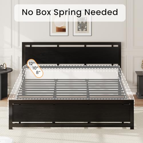 King Size Bed Frame with Headboard and Footboard, view 8
