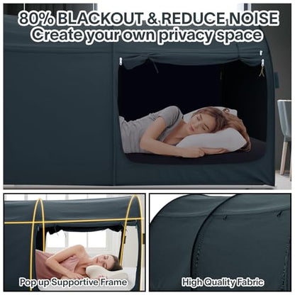 ® Canopy Bed Dream Privacy Space Full Sleeping Tents Indoor Pop Up Portable, view 5