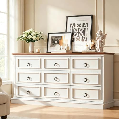 Farmhouse Dresser for Bedroom with 9 Drawers, view 2