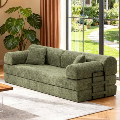78-Inch Oversized Loveseat Boneless Foam Couch Convertible Mattress Sleeper Bed, view 5