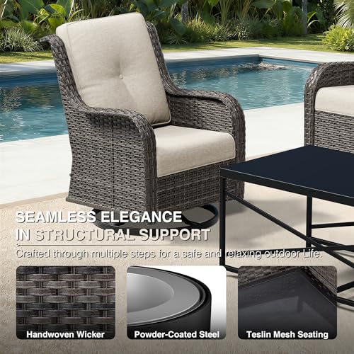 3 Piece Wicker Patio Furniture Set, view 5